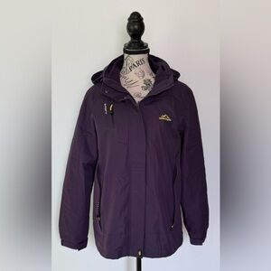 Magcomsen Women’s 3 in 1 Winter Coat w/Detachable Fleece Jacket Purple Sz Medium